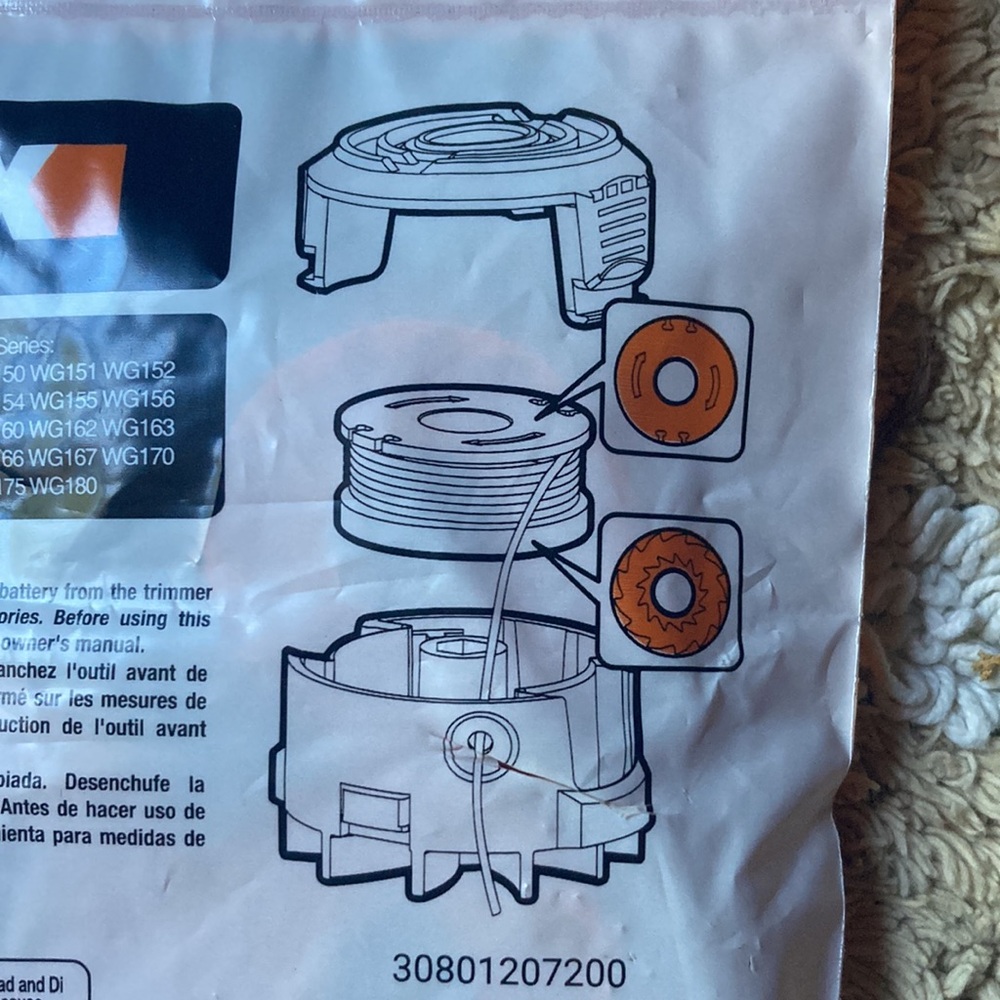 WORX Replacement Spool Line Six (6) pack New never opened - Picture 3 of 6